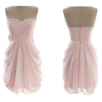 bridesmaid dresses dress short pink ruffles tiered sweetheart low prom gowns cheap simple homecoming cocktail
