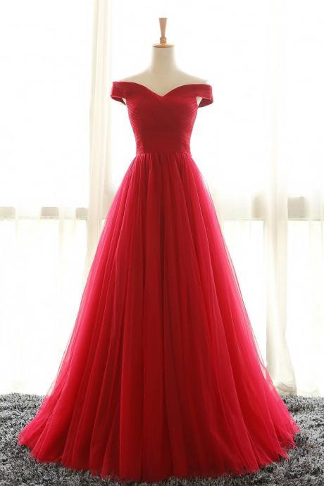 red reception gown